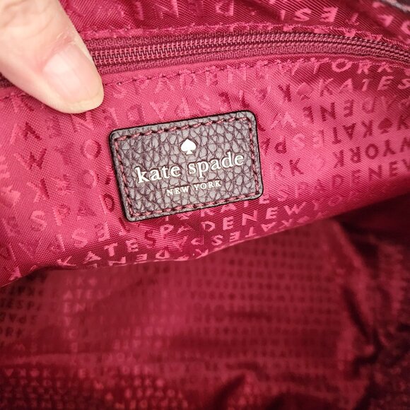 Like New Kate Spade Burgundy Leather Nicola Chester Handbag Satchel Purse - Picture 13 of 14